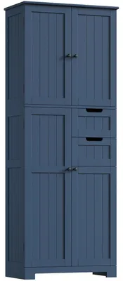 Immagine prodotto di Armadio alto con 4 ante e 2 cassetti, dimensioni 164,5 x 60 x 30 cm, colore blu scuro