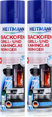 Produktbild von Heitmann Backofen-Grill und Kaminglas Reiniger 400ml - Löst Schmutz (2er Pack)