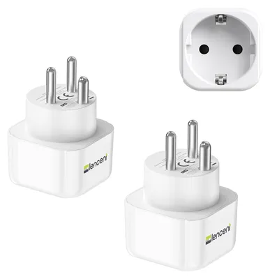 Produktbild von LENCENT 2 Stück Reiseadapter Deutsch Dänemark Steckdose, Adapter Typ K