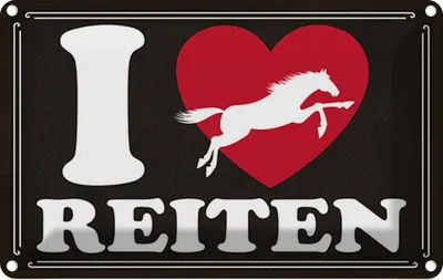 Produktbild von vianmo Blechschild 12x18 cm Pferde i love reiten Herz Tier Haustier Pferd