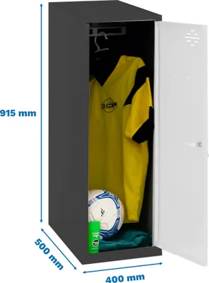 Produktbild von Simonrack Spind SIMONLOCKER DISM SINGLE anthrazit, weiß 8425437118913, 1 Schließfach 40,0 x 50,0 x 91,5 cm