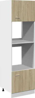 Image de vidaXL Armoire micro-ondes Lyon Chêne Sonoma 60x57x207 cm Matériau dérivé du bois