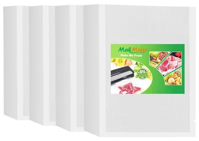 Imagen del producto de Bolsas de vacío aptas para uso alimentario, para cocinar al vacío (sous-vide), paquete de 400 unidades