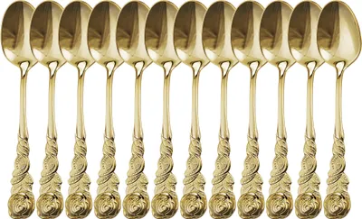 Produktbild von Espressolöffel Rosendekor, 12-teilig, Gold