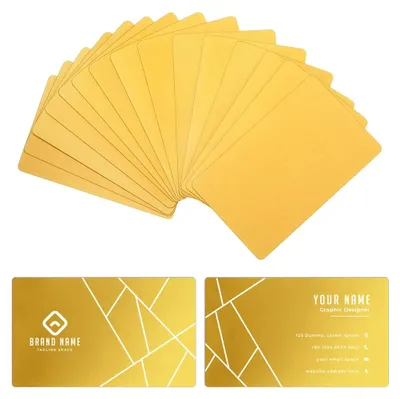 Zdjęcie produktu dla Aluminiowe wizytówki - puste karty identyfikacyjne - 100 sztuk - do grawerowania laserowego - 86 x 54 mm - złote