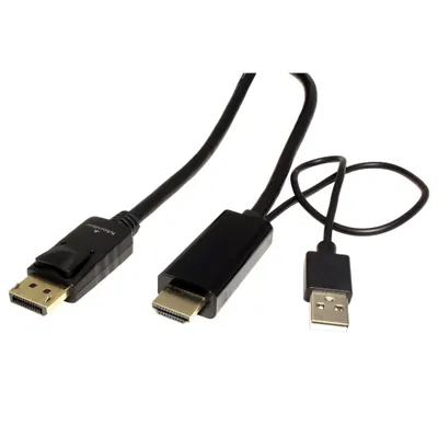 Obrázek produktu pro ROLINE HDMI -> DisplayPort kabel, HDMI A(M) -> DP(M), 4K@60Hz, 1m (11.04.5991)