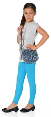 Produktbild von Mädchen Kinder Leggings in 23 Farben Baumwolle; Türkis 92
