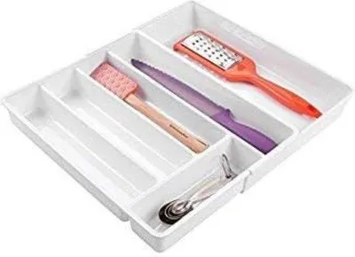 Zdjęcie produktu dla Plastikowy organizer do bagażnika – biały – 36,22 x 28,98 x 5,89 cm