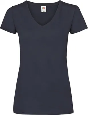Obrázok produktu pre Fruit of the Loom 61-398-0 | Dámske tričko s výstrihom do V Lady-Fit / Belcoro® Yarn - Farba: Deep Navy - Veľkosť: L