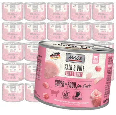 Produktbild von MAC's Katzen-Nassfutter Kalbfleisch/Pute 24 x 200 g