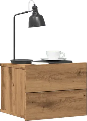 Image de vidaXL Tables de chevet murales 2 pcs. Chêne Artisan 40x32x30 cm