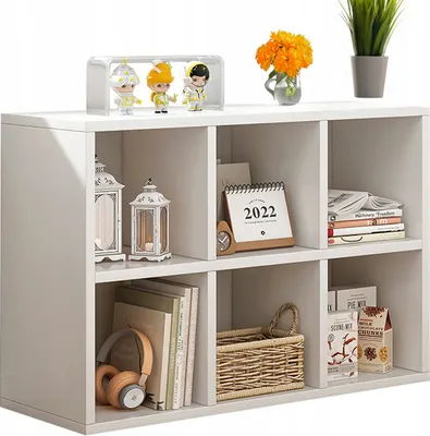 Produktbild von Regał Modułowy Komoda Biała Na Książki Z 6 Półkami Loft Styl Skandynawski