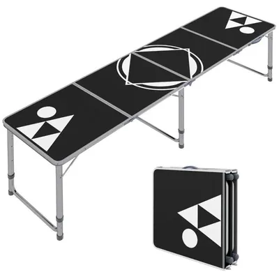 Image de Table pliante pour camping | Couleur : Noir | Dimensions : 60 x 240 x 54/62/70 cm