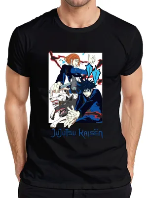 Obrázok produktu pre Jujutsu Kaisen Fushiguro Nobara Shikigami Dogs Anime Vintage pánske tričko, čierne, XL