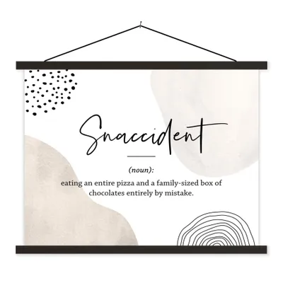 Produktbild von MuchoWow® Textilposter Sprichwörter - Snaccident - Zitate - Wörterbuch - Snaccident Definition 40x30 cm mit schwarzem Rahmen - Dekorationen