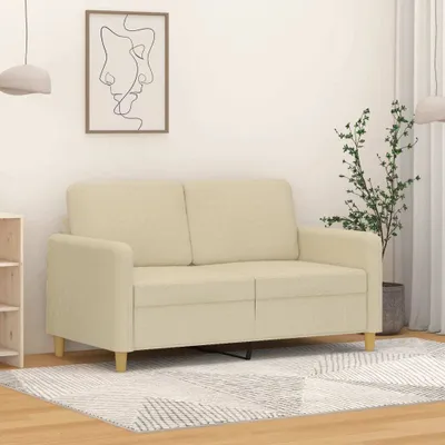 Image de Canapé exclusif, modèle 2 places, couleur crème, 120 cm, revêtement en tissu