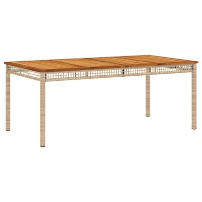 Produktbild von Gartentisch Beige 180x90x75 cm Poly Rattan Akazienholz