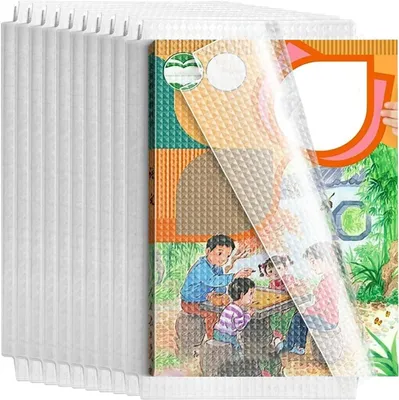 Zdjęcie produktu dla Okładki na książki A4, przezroczyste, zestaw 10 sztuk, materiał PP, do szkoły