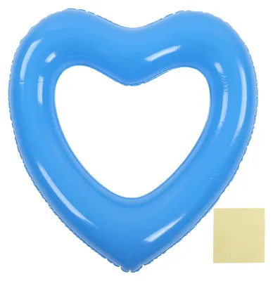 Immagine prodotto di Salvagente a forma di cuore, spessore 45 cm, in PVC resistente agli strappi, salvagenti gonfiabili da piscina per feste in spiaggia, blu