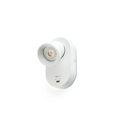 Zdjęcie produktu dla CORB lampa ścienna wewnętrzna biała GU10+USB 40135