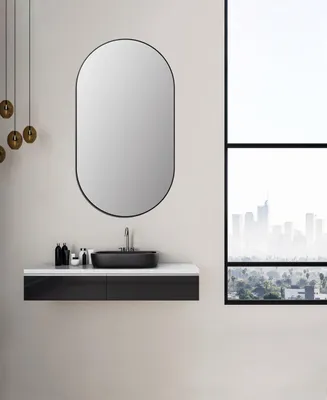 Immagine prodotto di Talos Picasso, specchio da parete nero, 50x90 cm – Elegante specchio da parete con cornice in alluminio