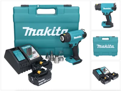 Produktbild von Makita DHG 181 RFK Akku Heißluftgebläse 18 V 150 - 550°C + 2x Akku 3,0 Ah + Ladegerät + Koffer