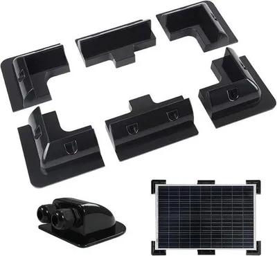 Produktbild von ABS-Sicherungsvorrichtung für Solarpanele, 7 Stück, Ecken-Schutzset mit Kabeldurchführung, für Gebäude- und Hausdächer, auch für Mauern