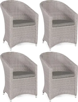 Produktbild von Sonnenpartner Solana 4er Set Gartenstuhl stone-grey Aluminium mit Polyrattan