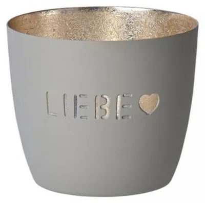 Produktbild von Gift Company Windlicht Madras Liebe Flannel/Gold
