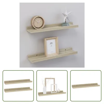 Produktbild von The Living Store Wandregale 2 Stk. Sonoma-Eiche 40x9x3 cm