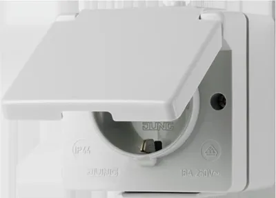 Produktbild von Jung 621 W-1 SCHUKO-Steckdose 16 A 250V IP44 WG600 (621W-1)