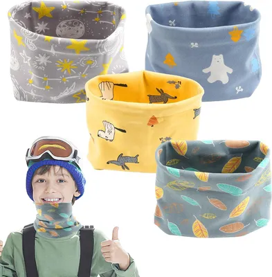 Produktbild von 8 Stück Loop Schal Kinder, Schlauchschal Baby, Baumwolle Halstuch Herbst Winter, Loop Schlauchschal Hals Wärmer, Schal Kleinkind, Halstuch für Jungen Mädchen Neck Warmer