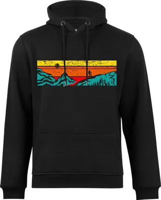 Produktbild von Cotton Prime® Kapuzensweatshirt mit Bergen - Lets Hiking XXL Schwarz