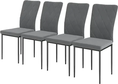 Obrázok produktu pre Jedálenské stoličky - Kuchynské stoličky - Súprava stoličiek - Stoly a stoličky - Čalúnené zamatom - Ergonomická opierka chrbta