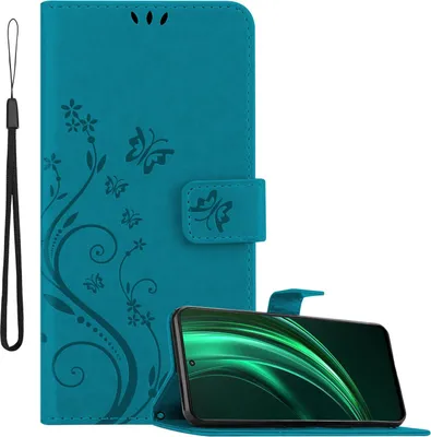 Immagine prodotto di Cadorabo cover per Realme 13 cover in FLORAL BLUE Cover protettiva con design floreale con chiusura magnetica, funzione stand e slot per carte Book Case Cover