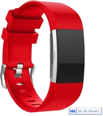 Immagine prodotto di Bracciale per orologio | compatibile con Fitbit Charge 2 | cinturino sportivo in silicone | fitness tracker | rosso | piccolo