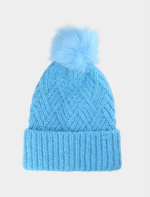 Produktbild von 4F Mädchen Wintermütze mit Bommel Blau Universalgröße