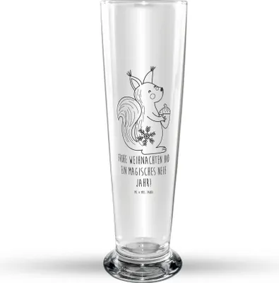 Produktbild von Mr. & Mrs. Panda Bierglas Eichhörnchen Weihnachten - Transparent - Geschenk, Glasbecher, Weihnachtsmotiv, Neujahr, Glasbierglas, Bierbecher, Bier Glas, Trinkglas, Vogel