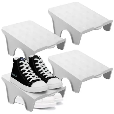 Image de Set de 4 empileurs à chaussures gain de place