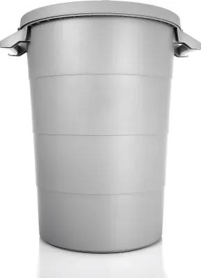 Produktbild von BigDean wetterfeste Universaltonne mit Deckel und 2 stabilen Tragegriffen 80 Liter GRAU- Regentonne Mülleimer -Indoor und Outdoor geeignet - EU