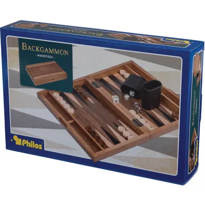 Produktbild von Philos Backgammon magnetisch Makra klein Reisespiel Holz