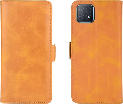 Produktbild von Mobigear Slim Magnet  OPPO A73 5G Hülle Klapphülle Geldbörse - Cognac