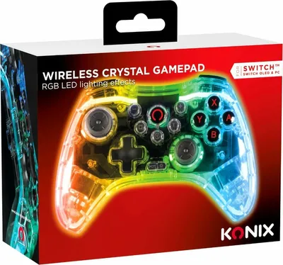 Produktbild von Konix Crystal, Gamepad, Nintendo Switch, PC, D-Pad, Home button, Makro-Taste, Turbo-Taste, Analog / Digital, Mehrfarbig, Kabelgebunden