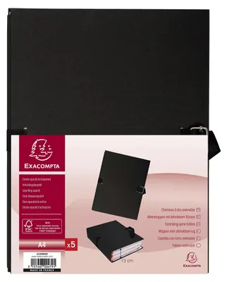 Image de Exacompta 223065E : Lot de 5 classeurs avec dos extensible et couverture rigide