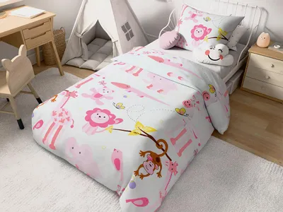 Zdjęcie produktu dla Pościel bawełniana Renforcé ZOO różowa Rozmiar pościeli: 45 x 65 cm | 90 x 140 cm