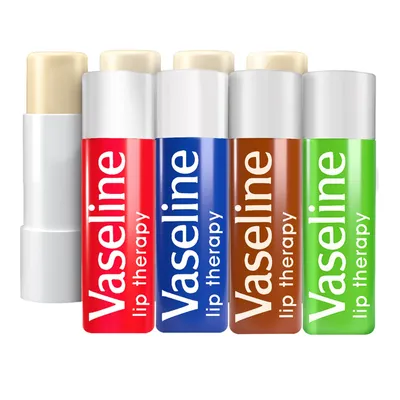 Produktbild von Vaseline Lip Therapy | Feuchtigkeitsspendender Lippenpflegestift 4er Set| Rosy, Original, Cocoa Butter und Aloe Vera (Lippenpflegestift 4er Set)
