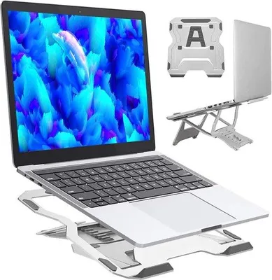 Obrázok produktu pre Nastaviteľný stojan na notebook z hliníka, 10–15 palcov, prenosný