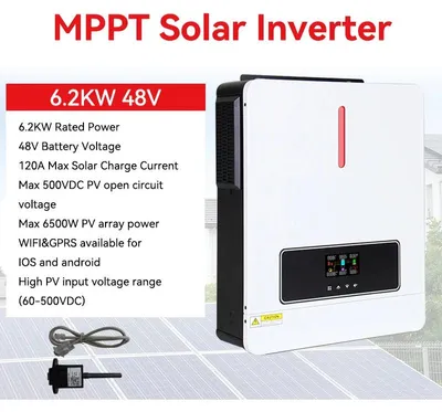 Image de Ondervoltsysteem 6 kW avec double MPPT et protection IP65 étanche, équipé d'un système de refroidissement intelligent