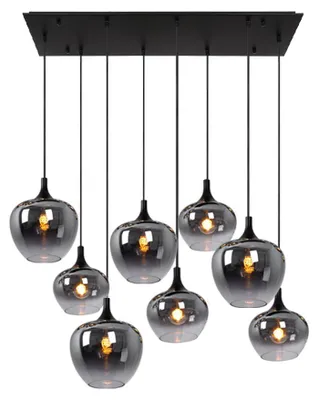 Produktbild von Hängeleuchte, Glas Metall, Schwarz-Rauchfarbe, L 105 cm