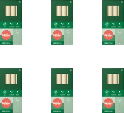 Productafbeelding van Bolsius - Tafelkaarsen - 170/20 - 8 stuks per verpakking - Soft Pearl - Voordeelverpakking - 48 stuks - 6 verpakkingen